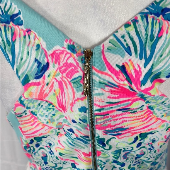 Lilly Pulitzer Arden Etuikleid Mini Serene Blau Gypsea Fransen Size M - Picture 9 of 10